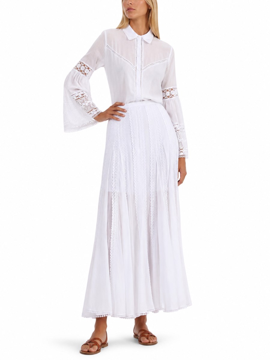 GONNA NORMA IN COTONE CON PIZZO