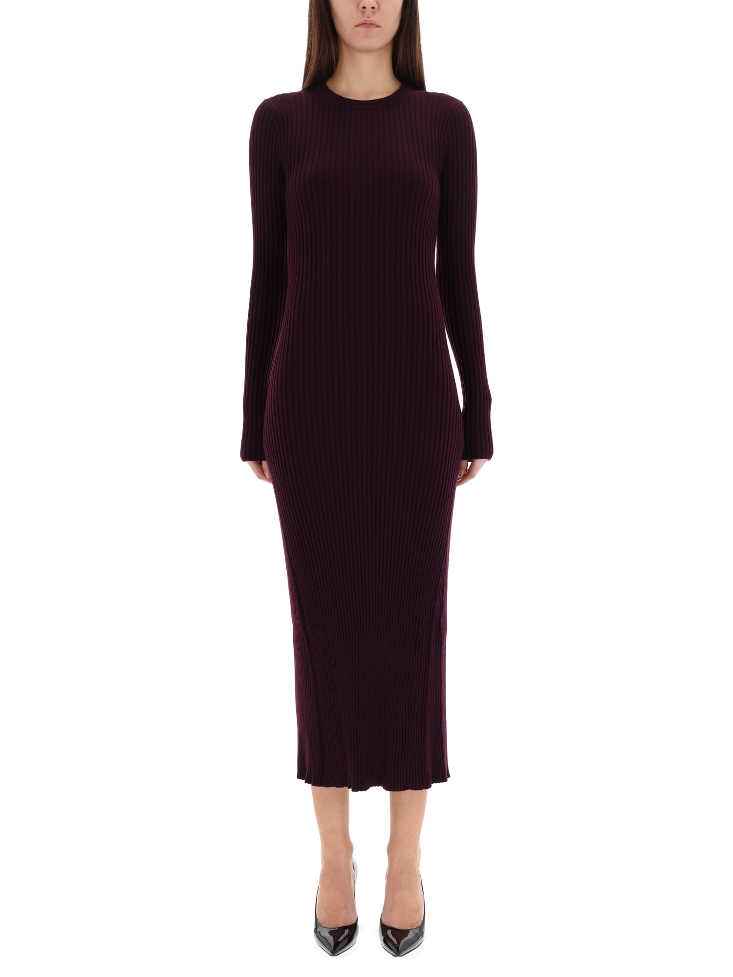 Helmut Lang Dress With Back Slit In Purple