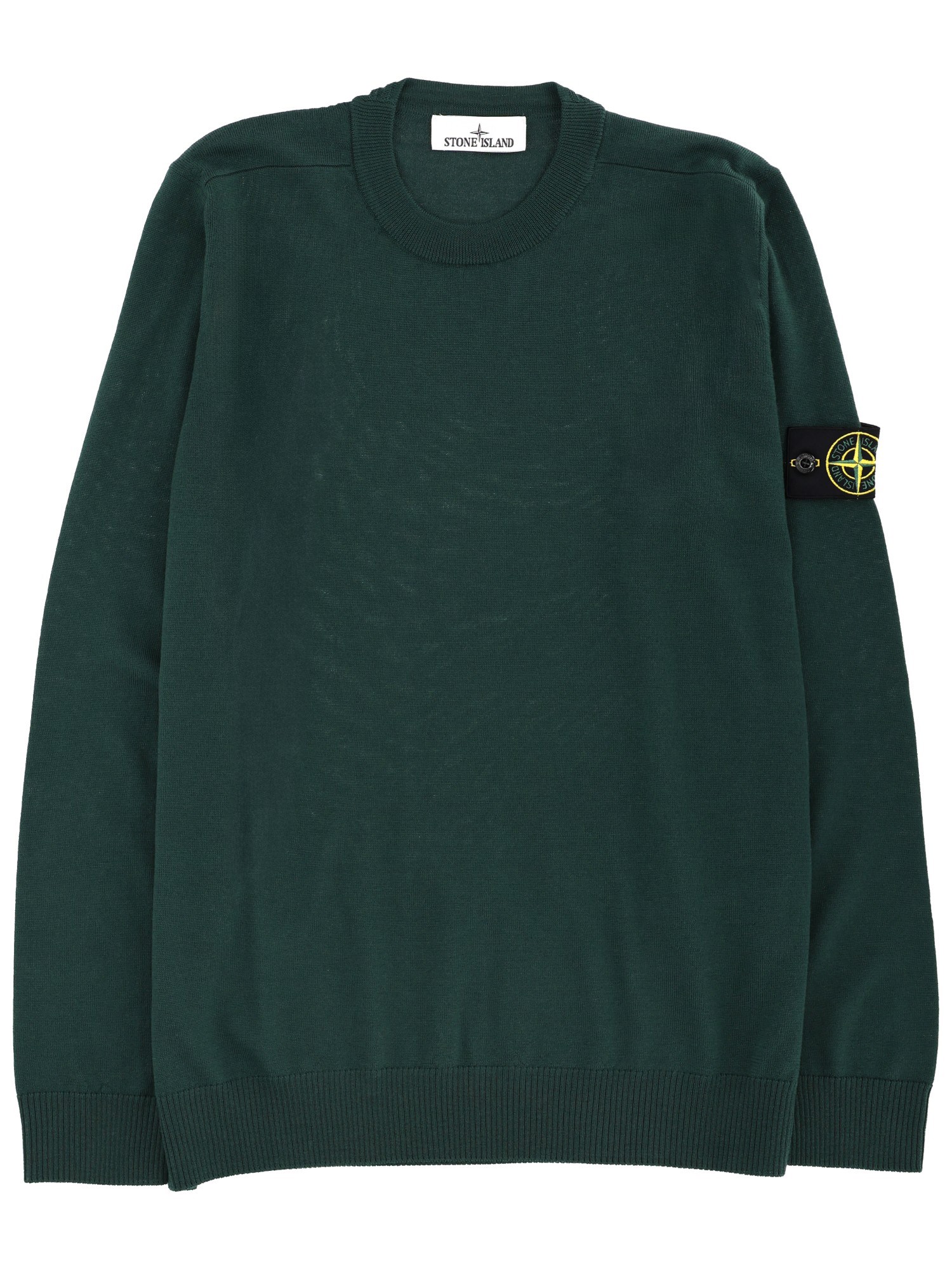 Stone Island Lightweight Rws Wool Crew Neck Sweater In Green