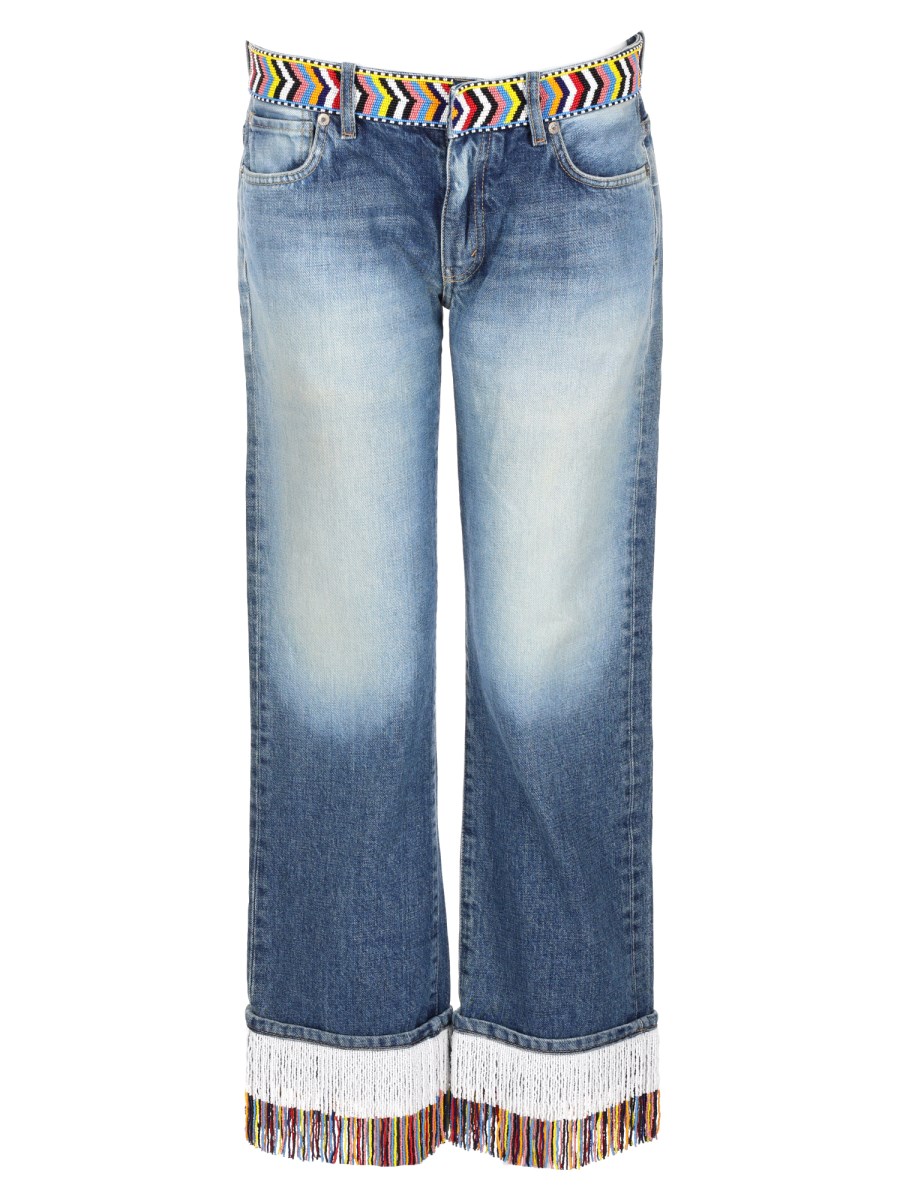 JEANS CON DECORAZIONE DI PERLINE