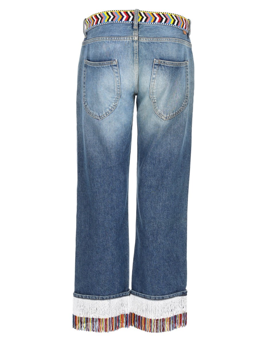 JEANS CON DECORAZIONE DI PERLINE