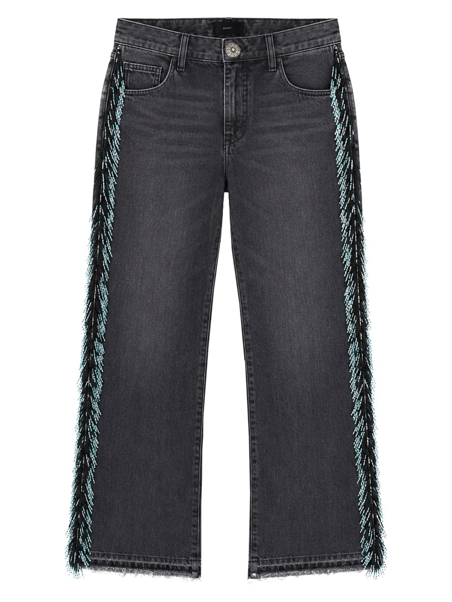 JEANS CON FRANGE DI PERLINE