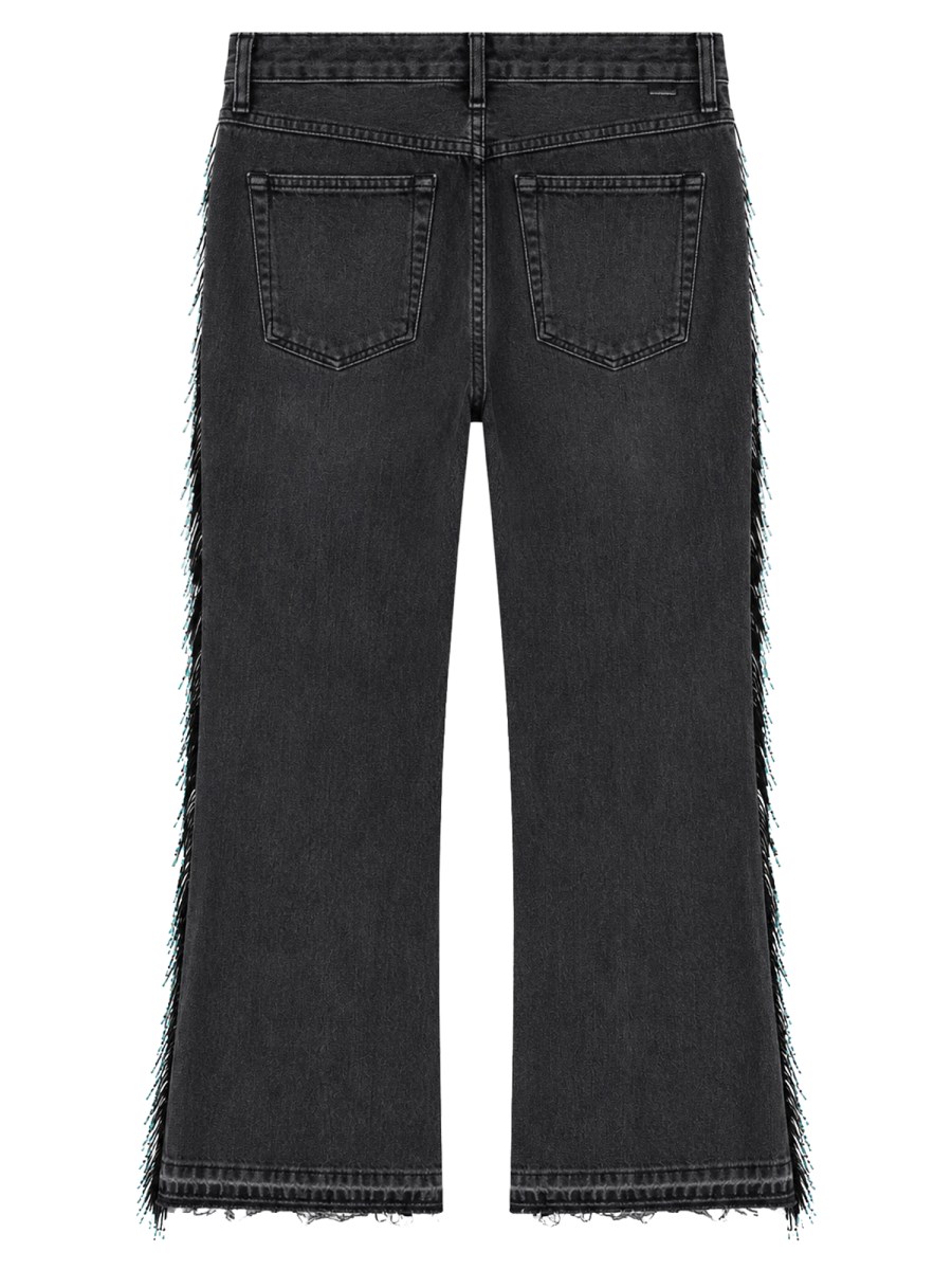 JEANS CON FRANGE DI PERLINE
