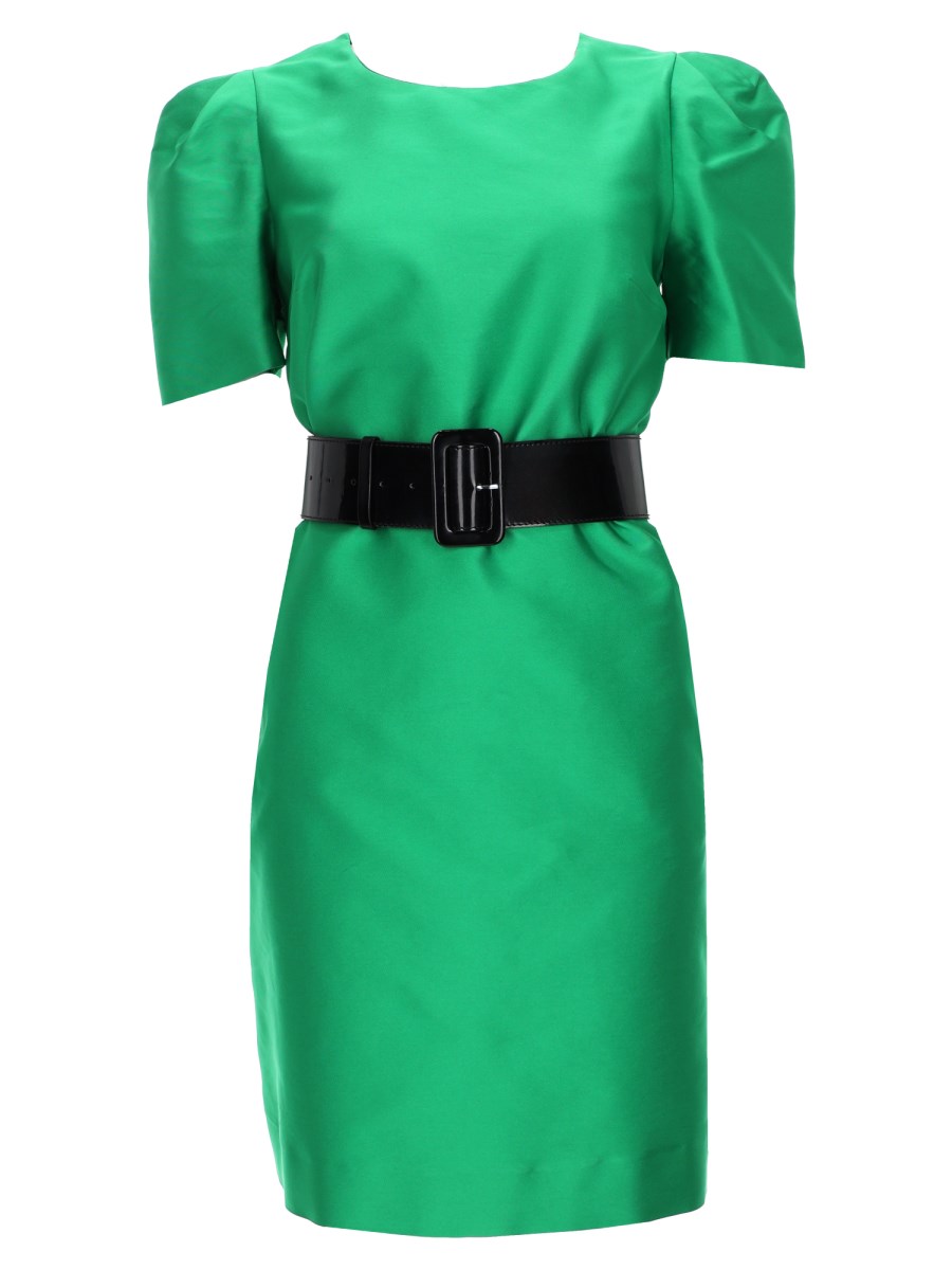 ABITO IN SATIN CON CINTURA