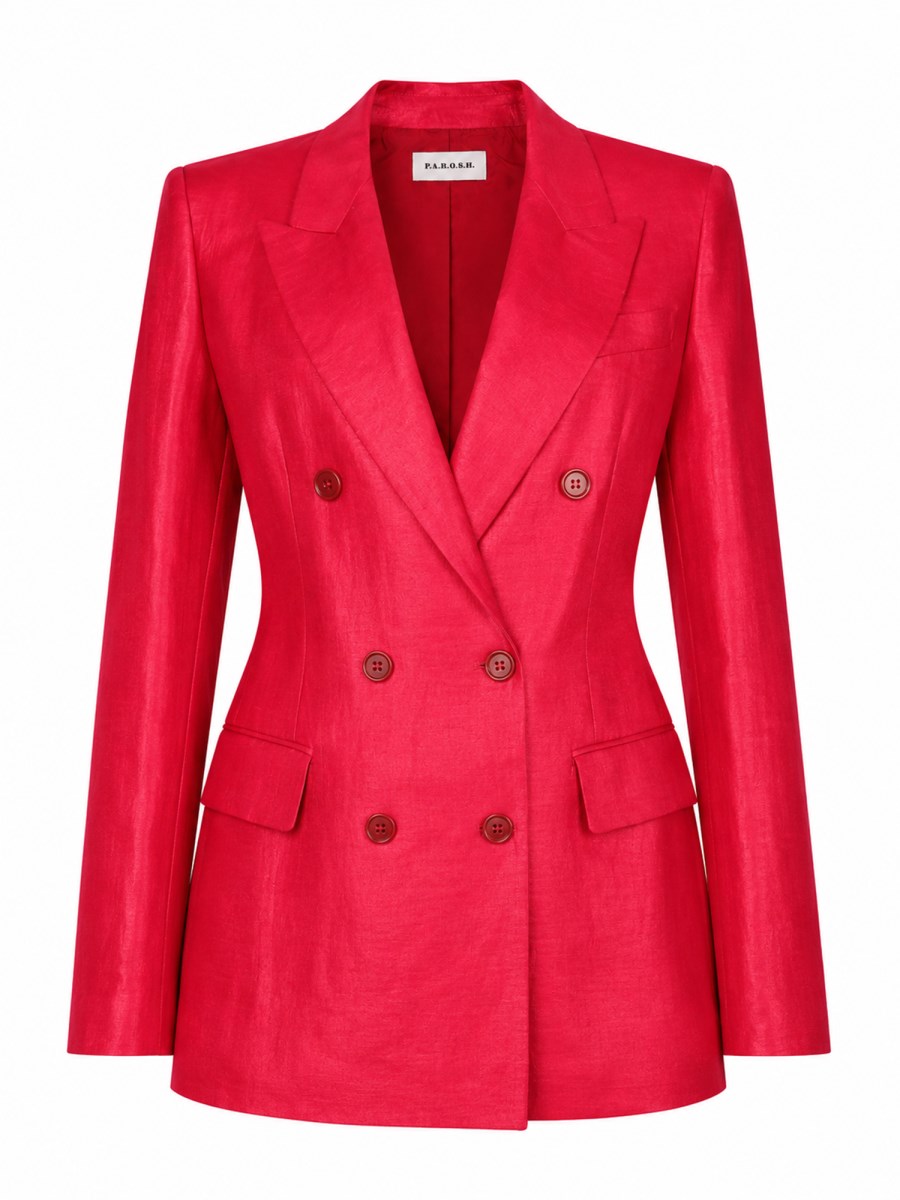 BLAZER DOPPIOPETTO IN VISCOSA E LINO