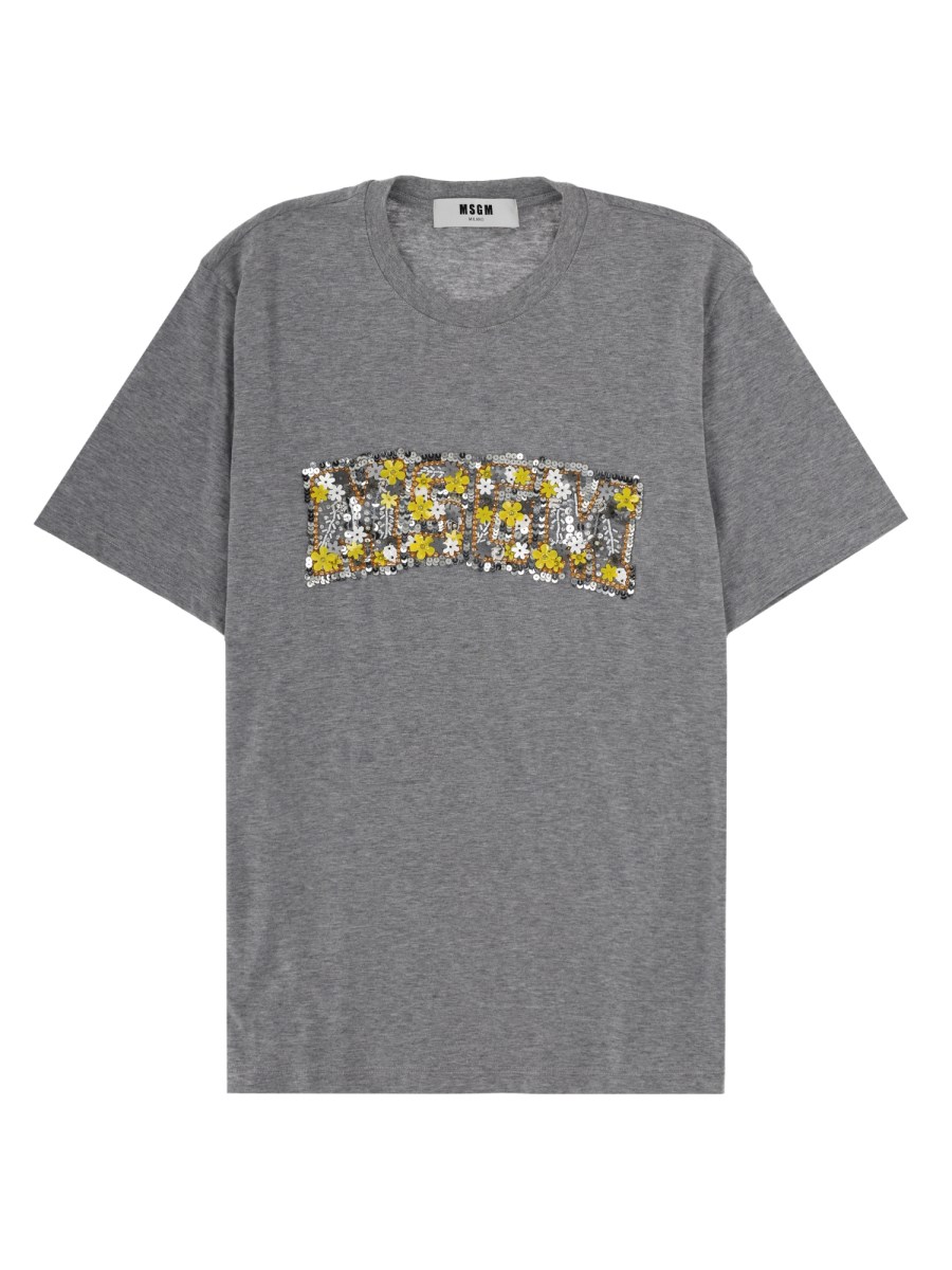 T-SHIRT CON LOGO CON PAILLETTES