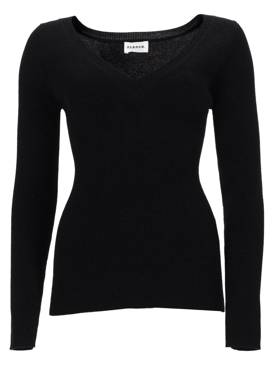 MAGLIA IN LANA CON SCOLLO A V