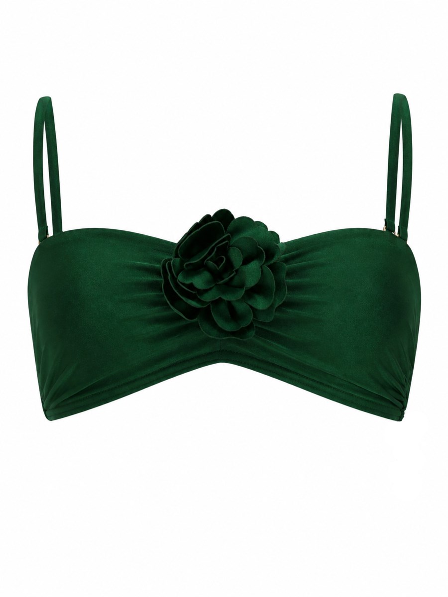 TOP BIKINI A FASCIA CON FIORE