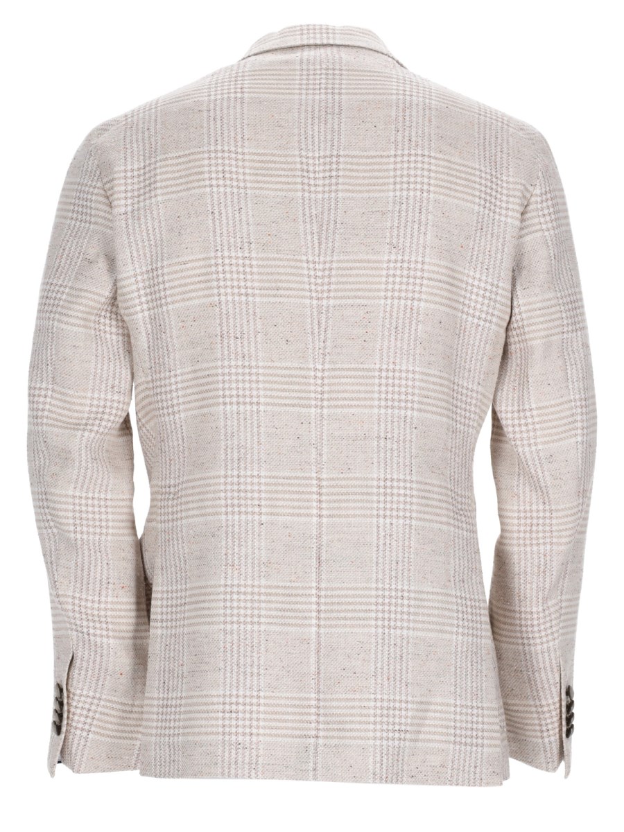 Giacca Monopetto In Lino E Cotone