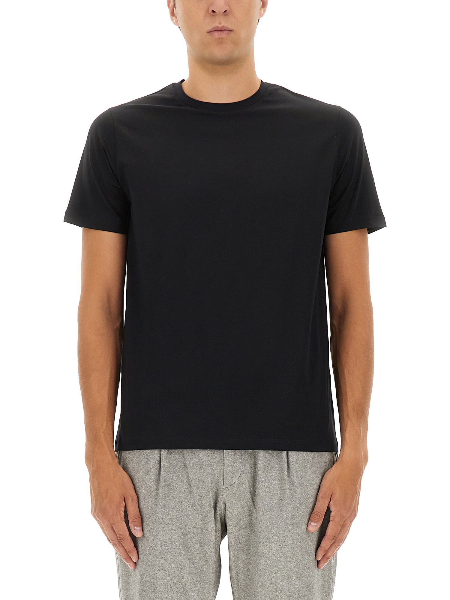 Herno Men Cotton T-shirt In Black