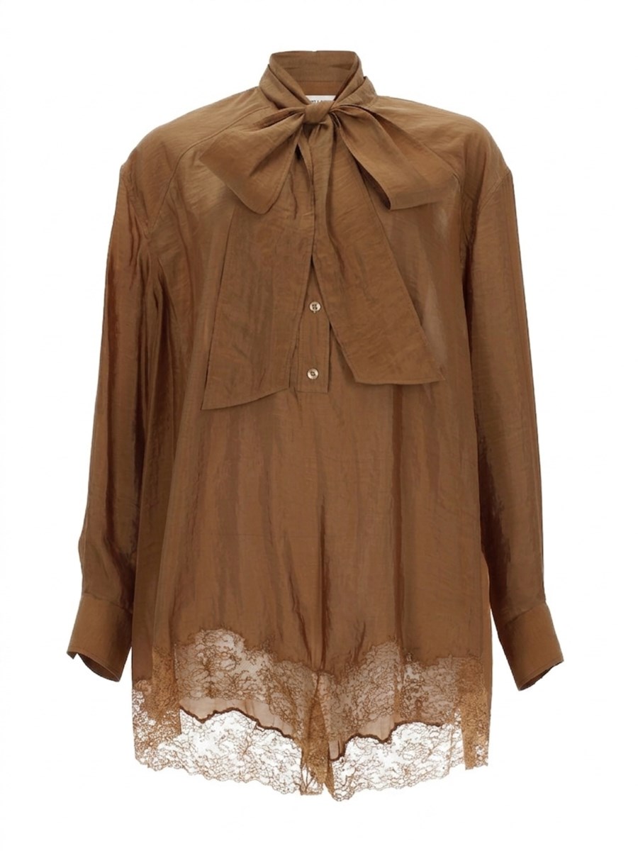 TUTA CON COLLO LAVALLIÈRE IN TAFFETTÀ