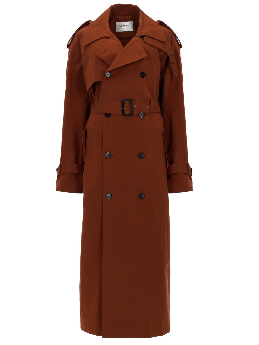 TRENCH IN COTONE E SETA IDROREPELLENTE