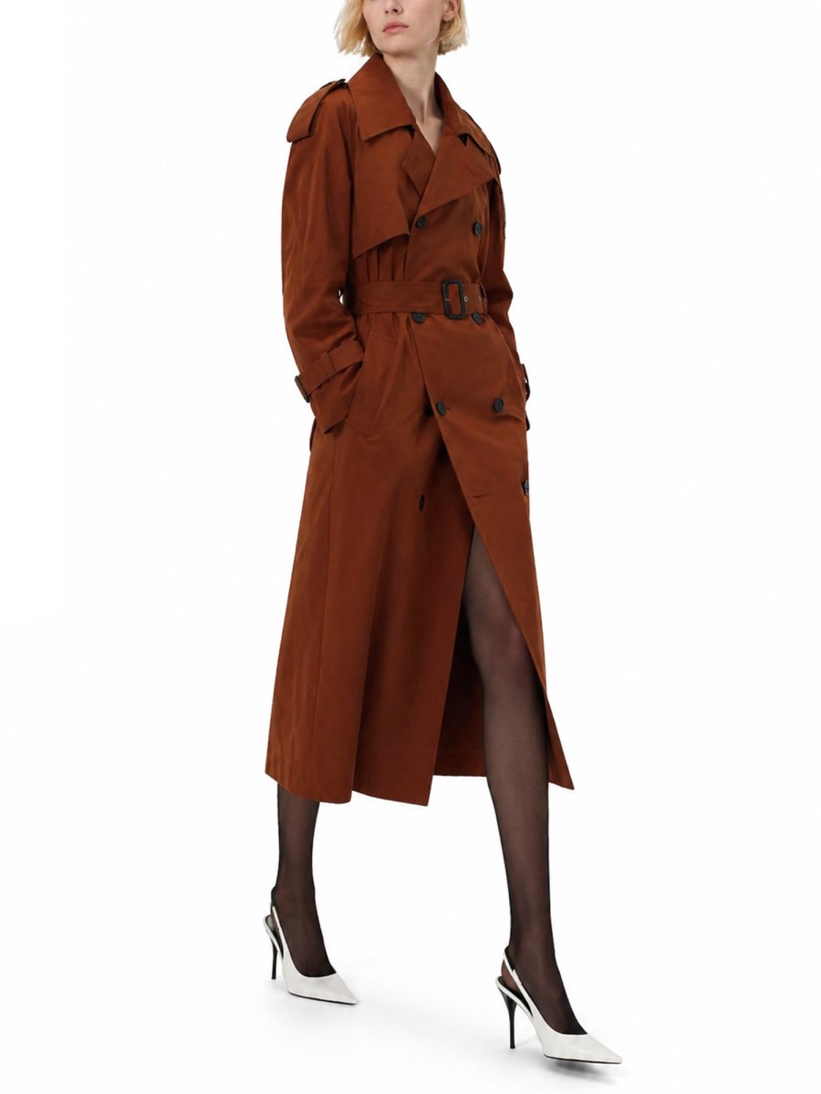 TRENCH IN COTONE E SETA IDROREPELLENTE