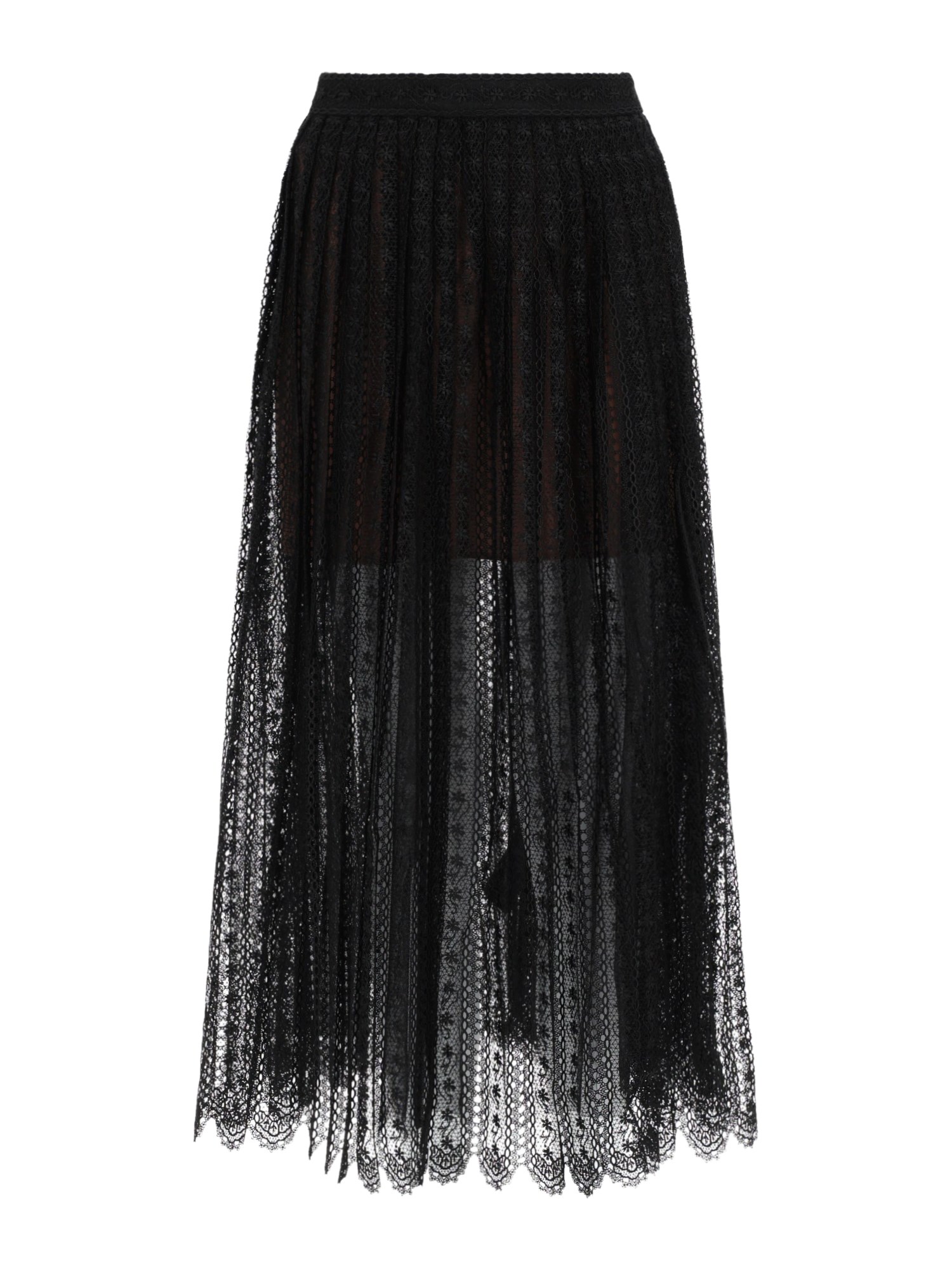 self-portrait lace midi skirt