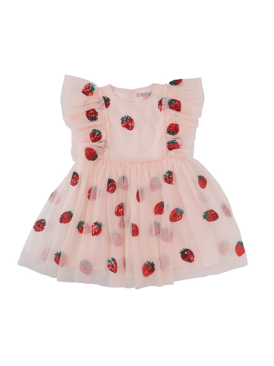 Abito in tulle con dettaglio fragole di paillettes