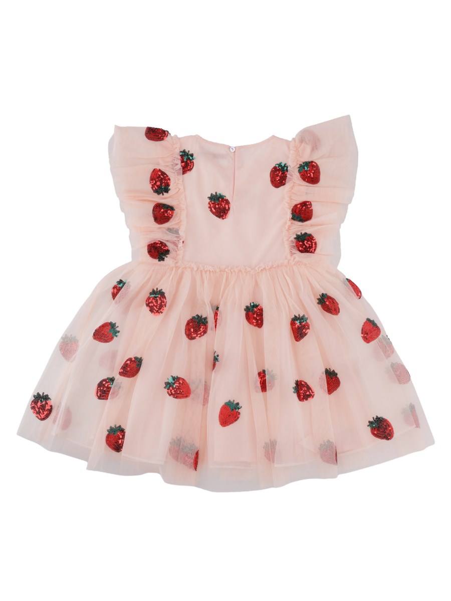 Abito in tulle con dettaglio fragole di paillettes