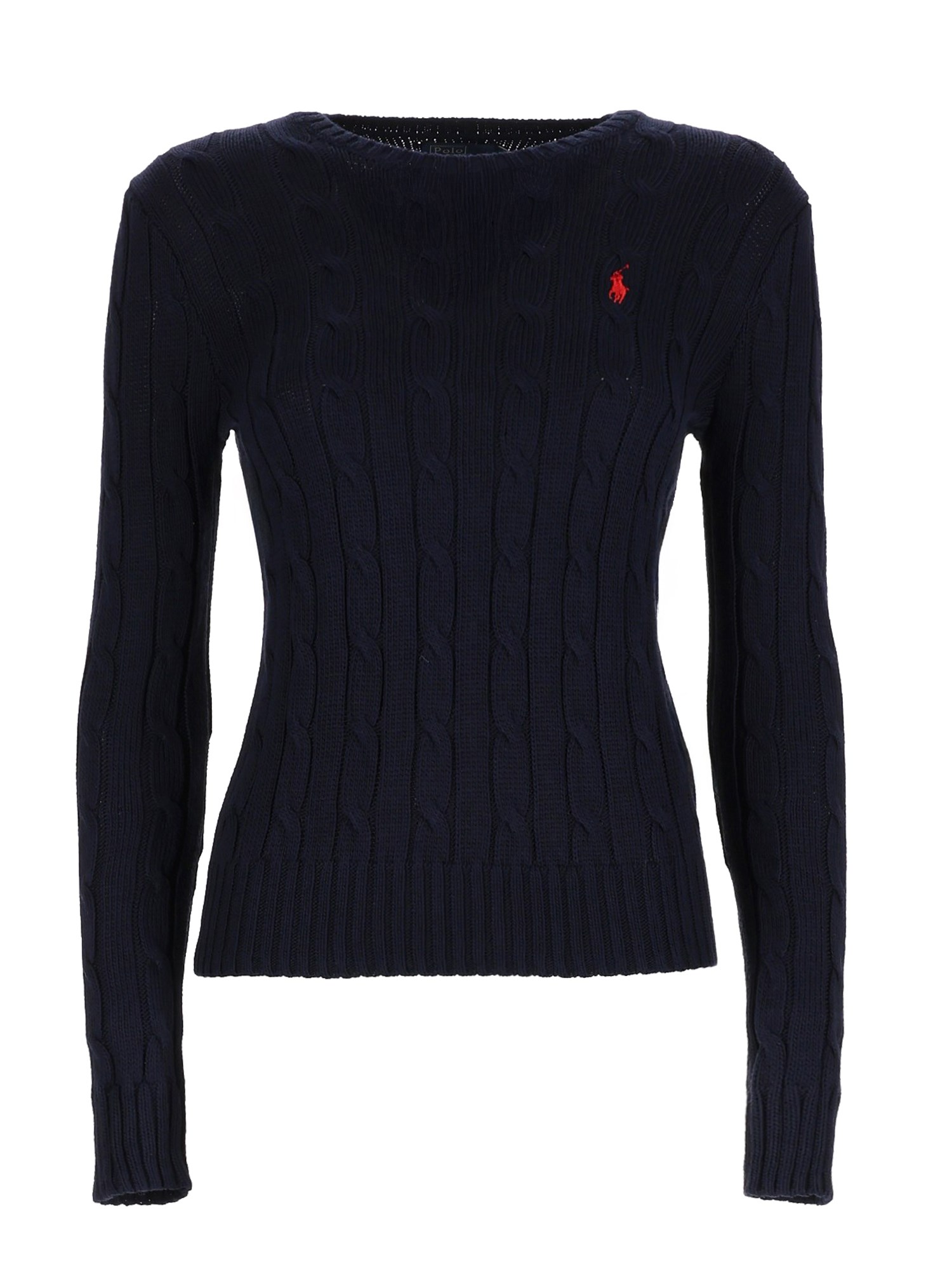 Polo Ralph Lauren Cable Knit With Logo In Blue