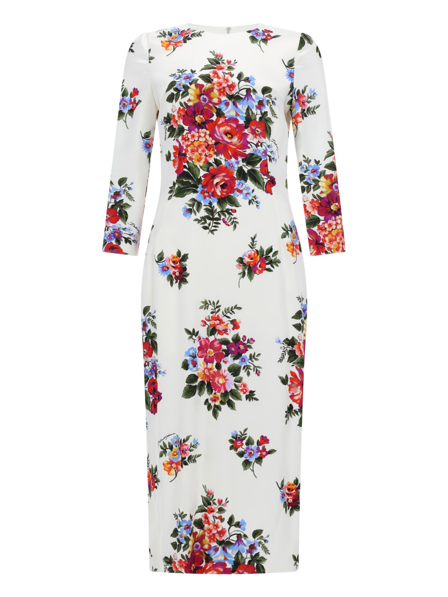 dolce & gabbana midi dress with floral print