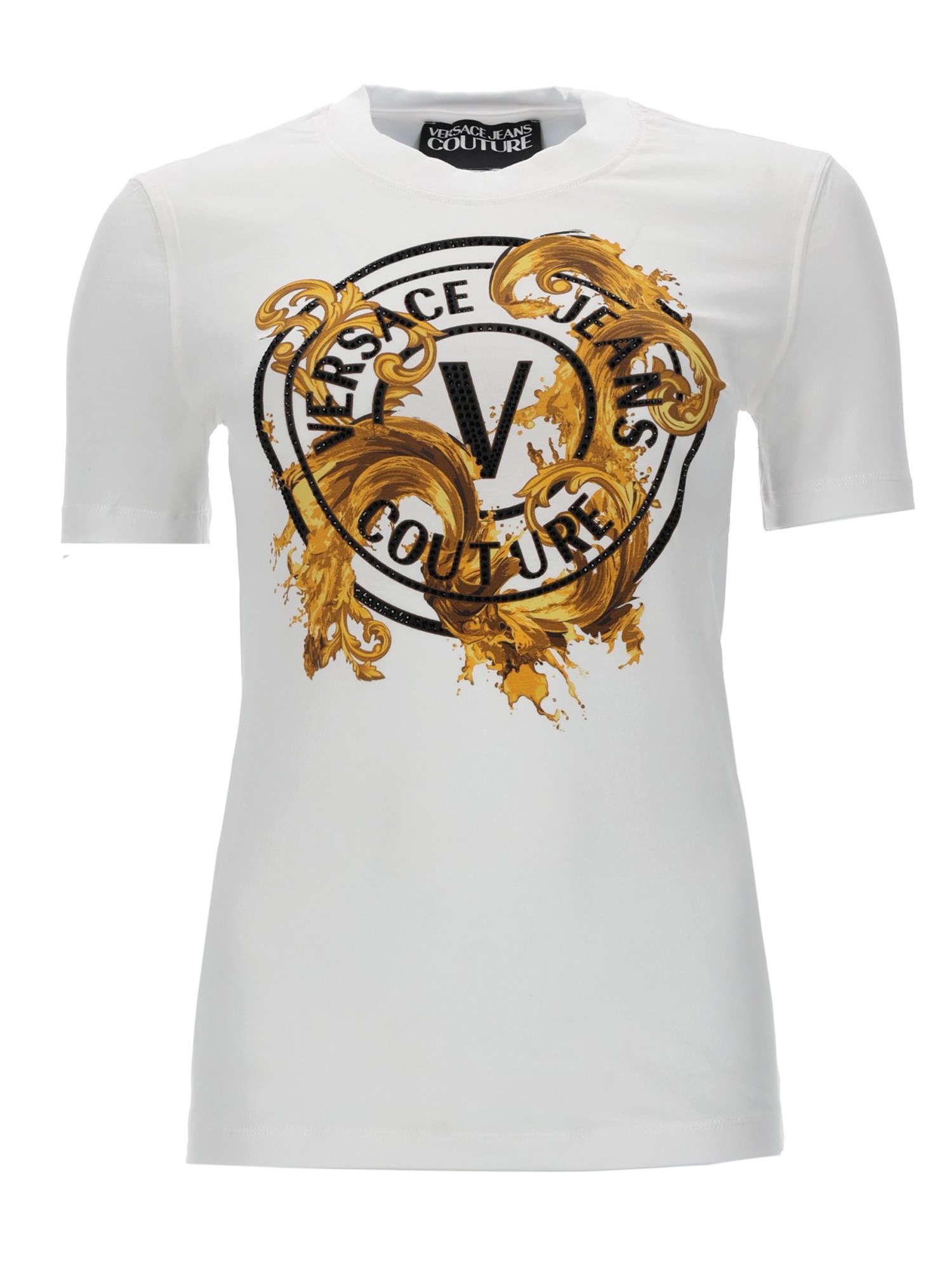 versace jeans couture t-shirt con stampa logo