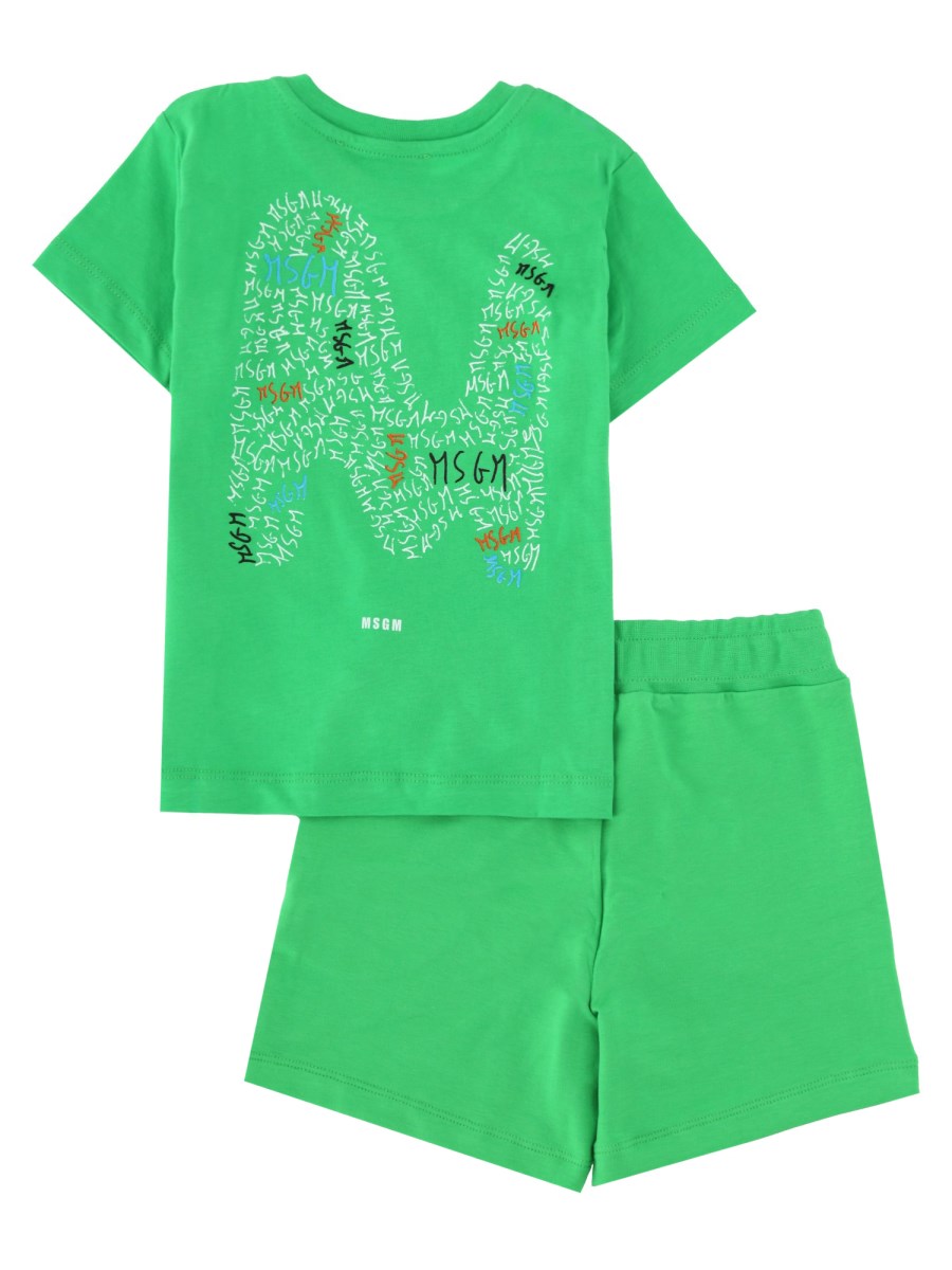 COORDINATO T-SHIRT CON STAMPA LOGO E SHORTS