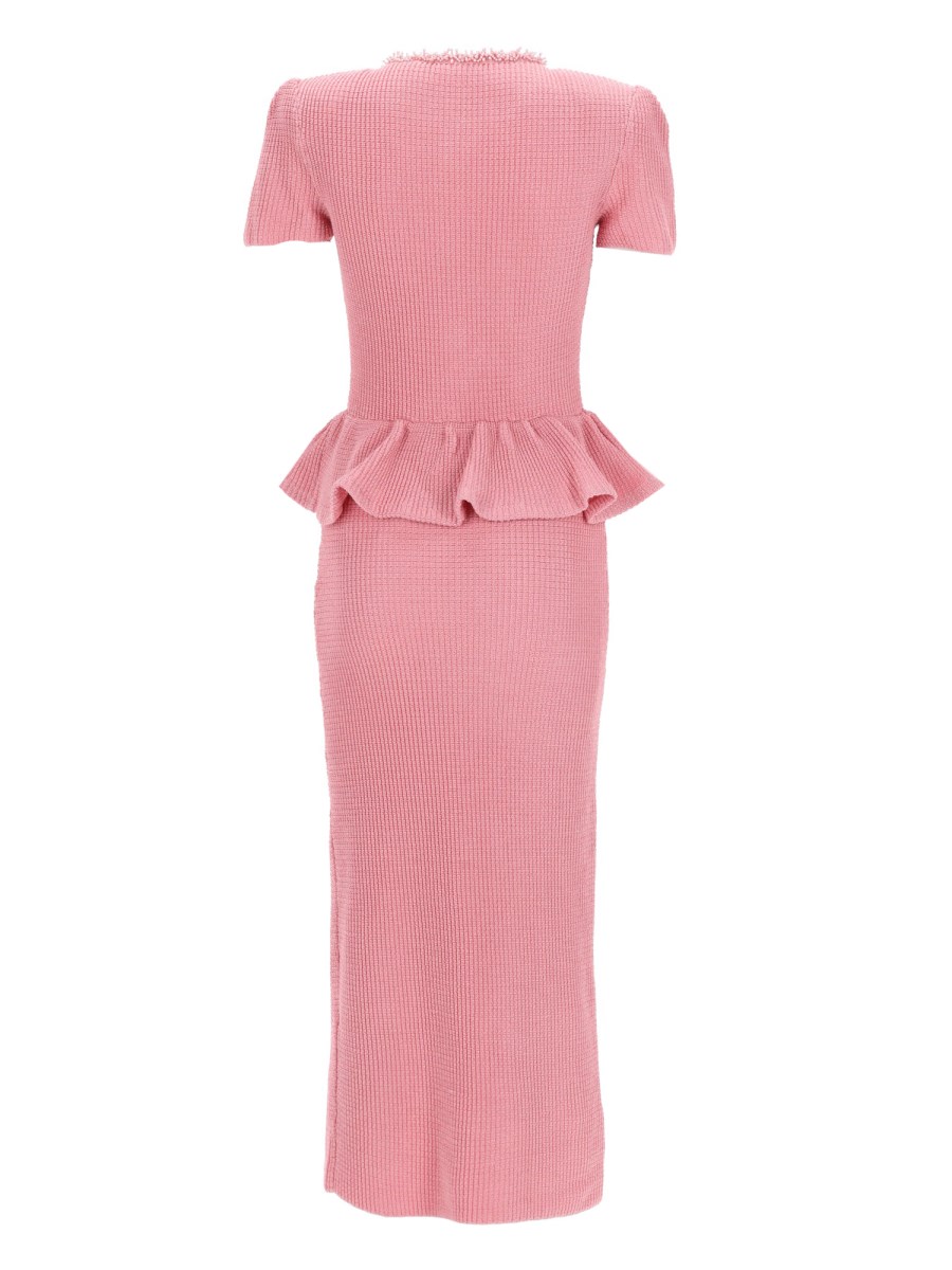 ABITO MIDI CON PEPLO E PERLINE