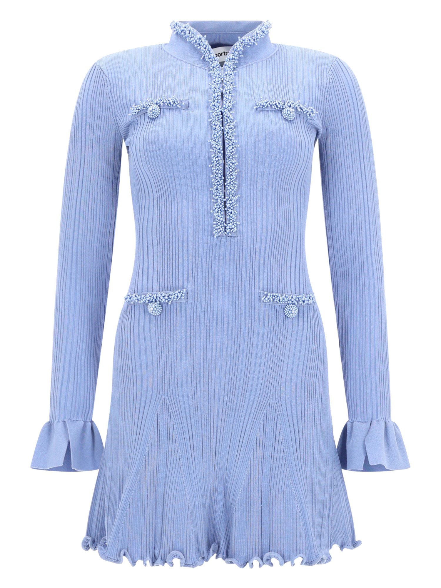 self-portrait mini dress with beads