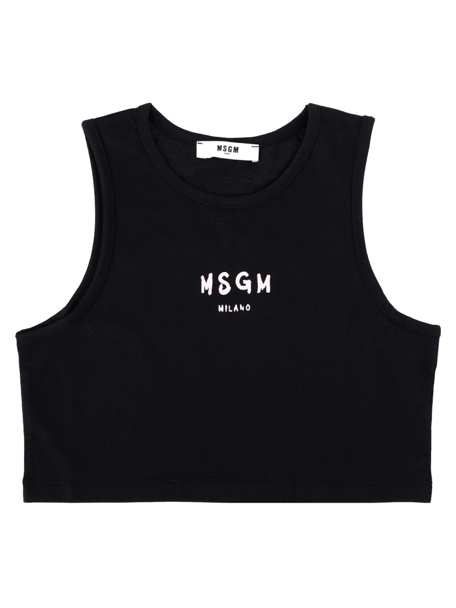 TOP CROPPED CON LOGO STAMPATO