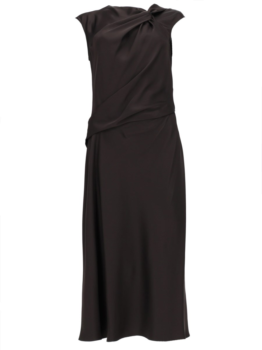 ABITO TWIST BODICE IN SATIN