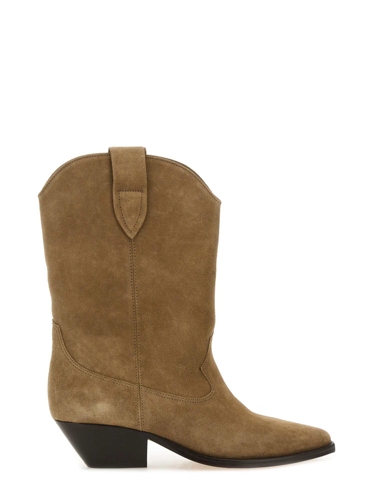 Isabel Marant Duerto Embroidered Suede Cowboy Boots In Nude