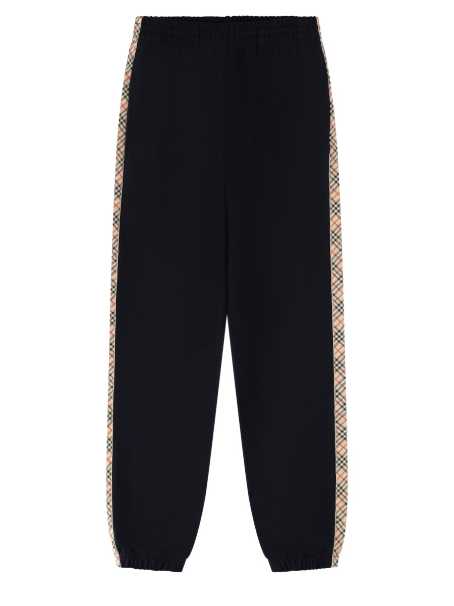 Pantalone da jogging in cotone con finiture Check 
