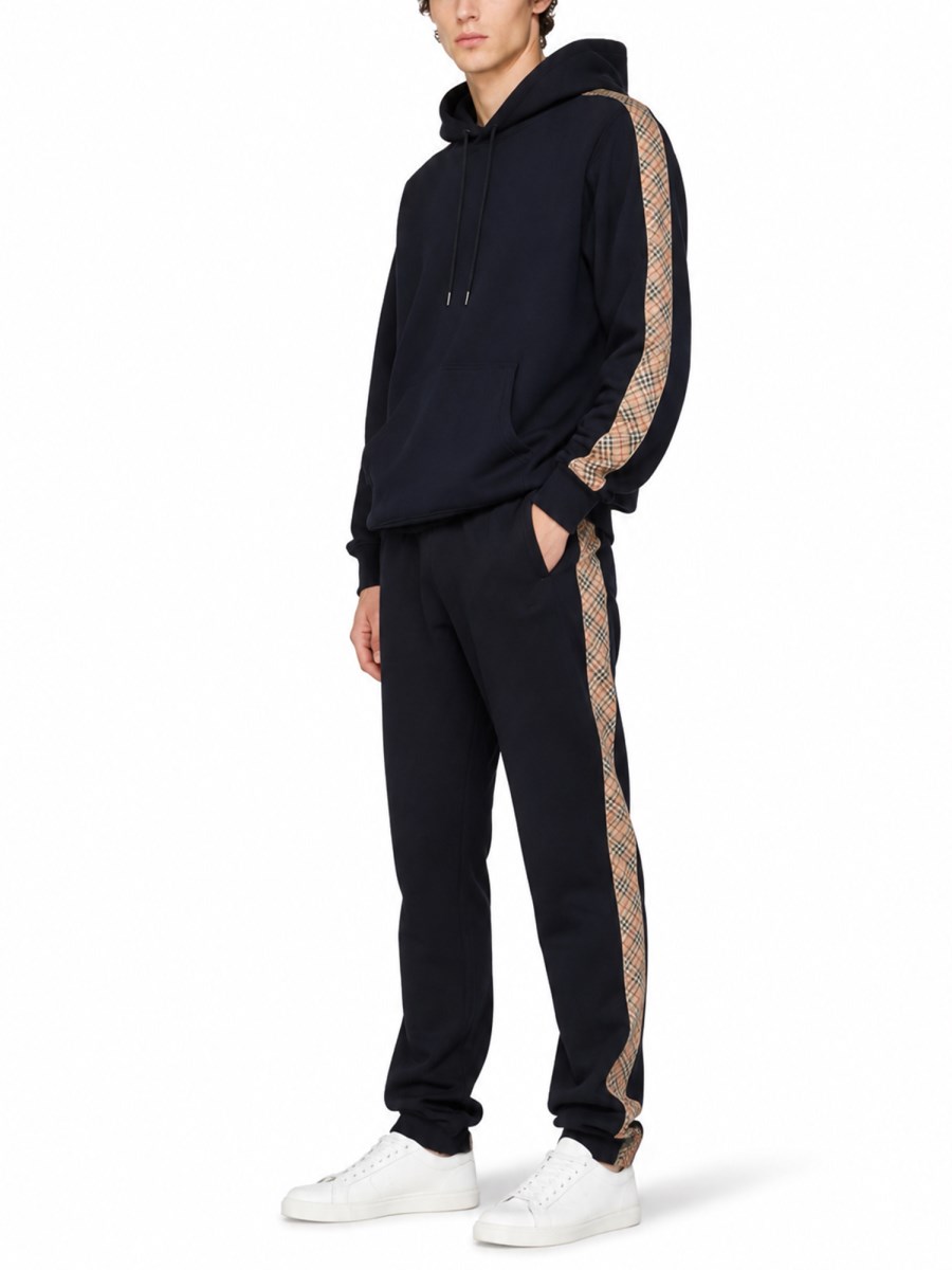 Pantalone da jogging in cotone con finiture Check 