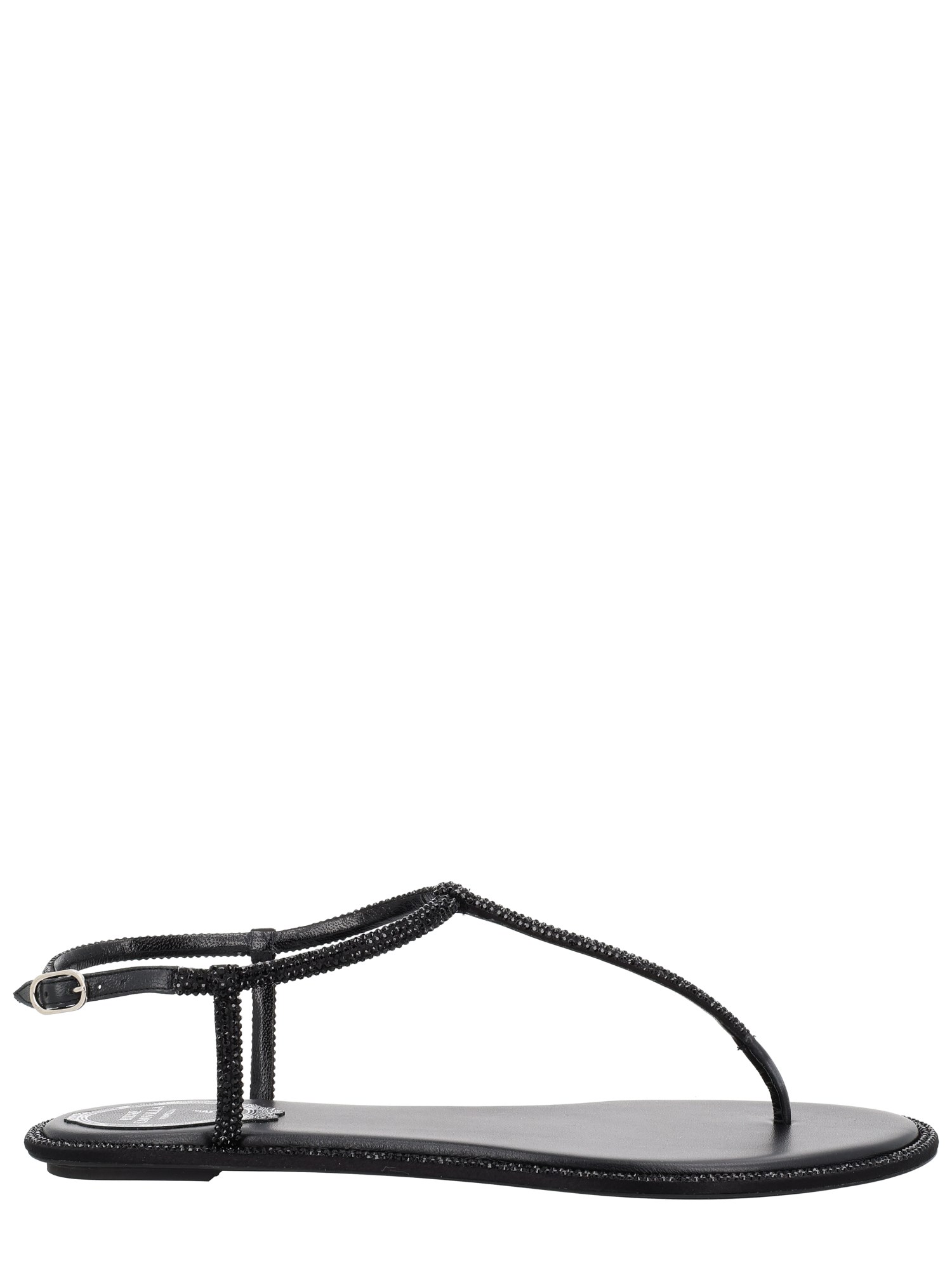 René Caovilla Rene Caovilla Diana Crystal Flat Sandals In Multi