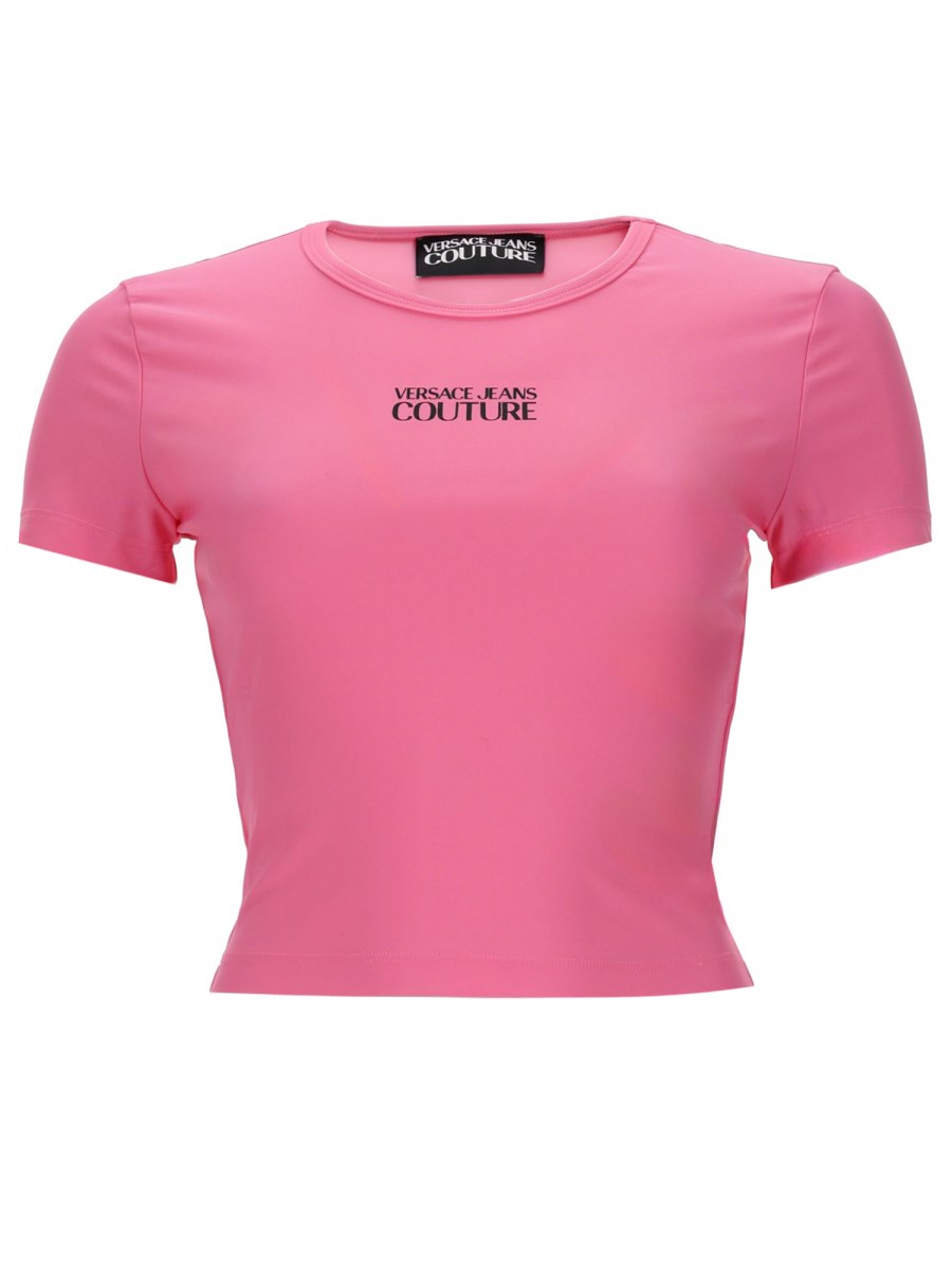 T-SHIRT CROP CON LOGO