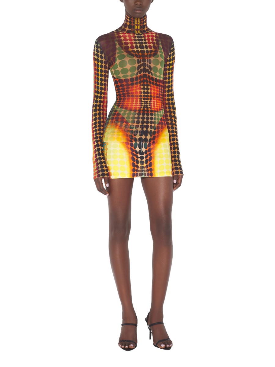 TOP A COLLO ALTO CON STAMPA