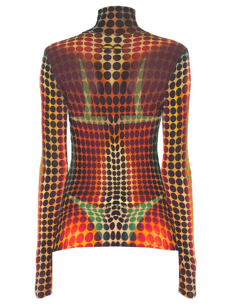 TOP A COLLO ALTO CON STAMPA