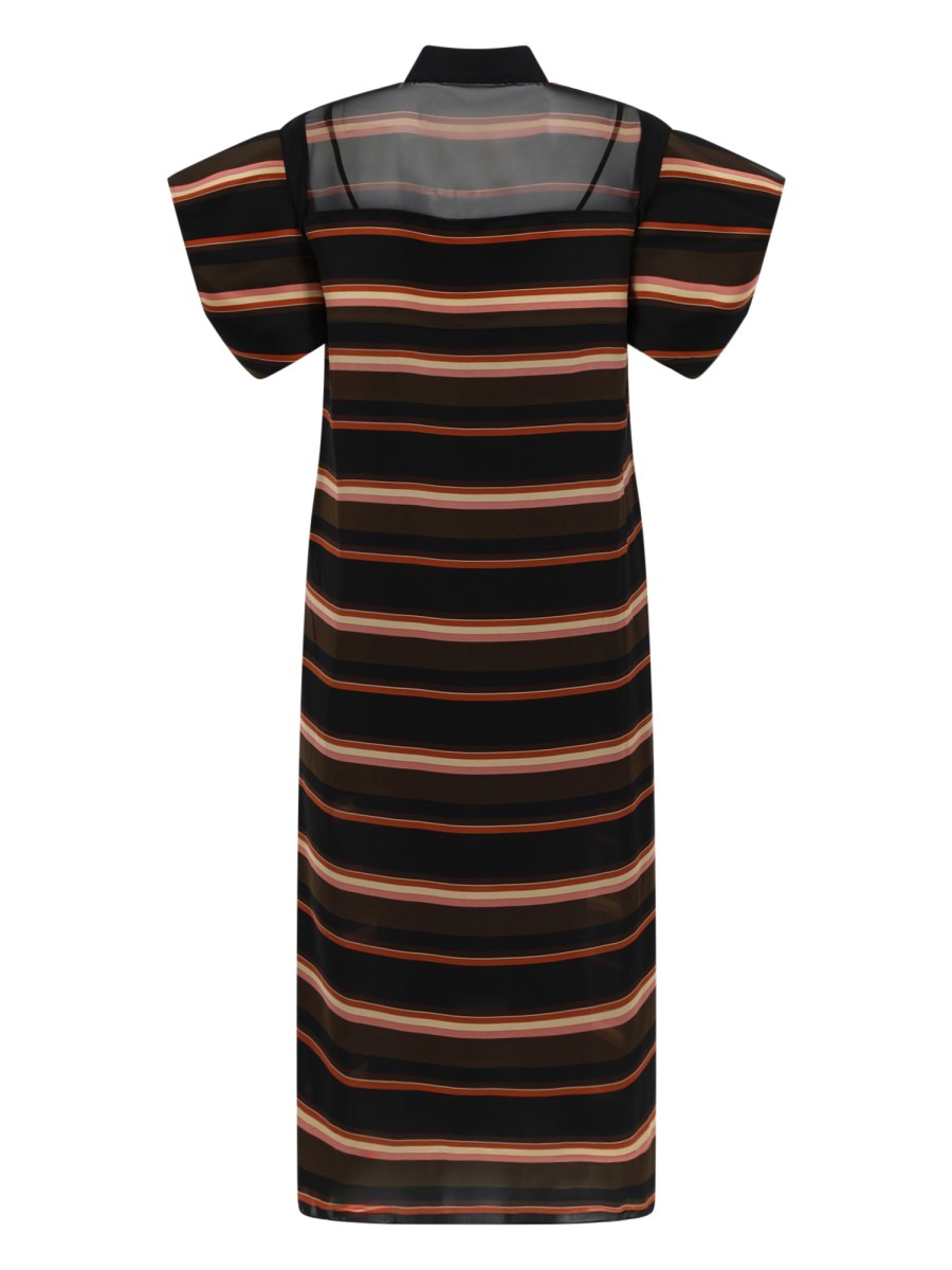 ABITO MIDI CON STAMPA HORIZONTAL STRIPE