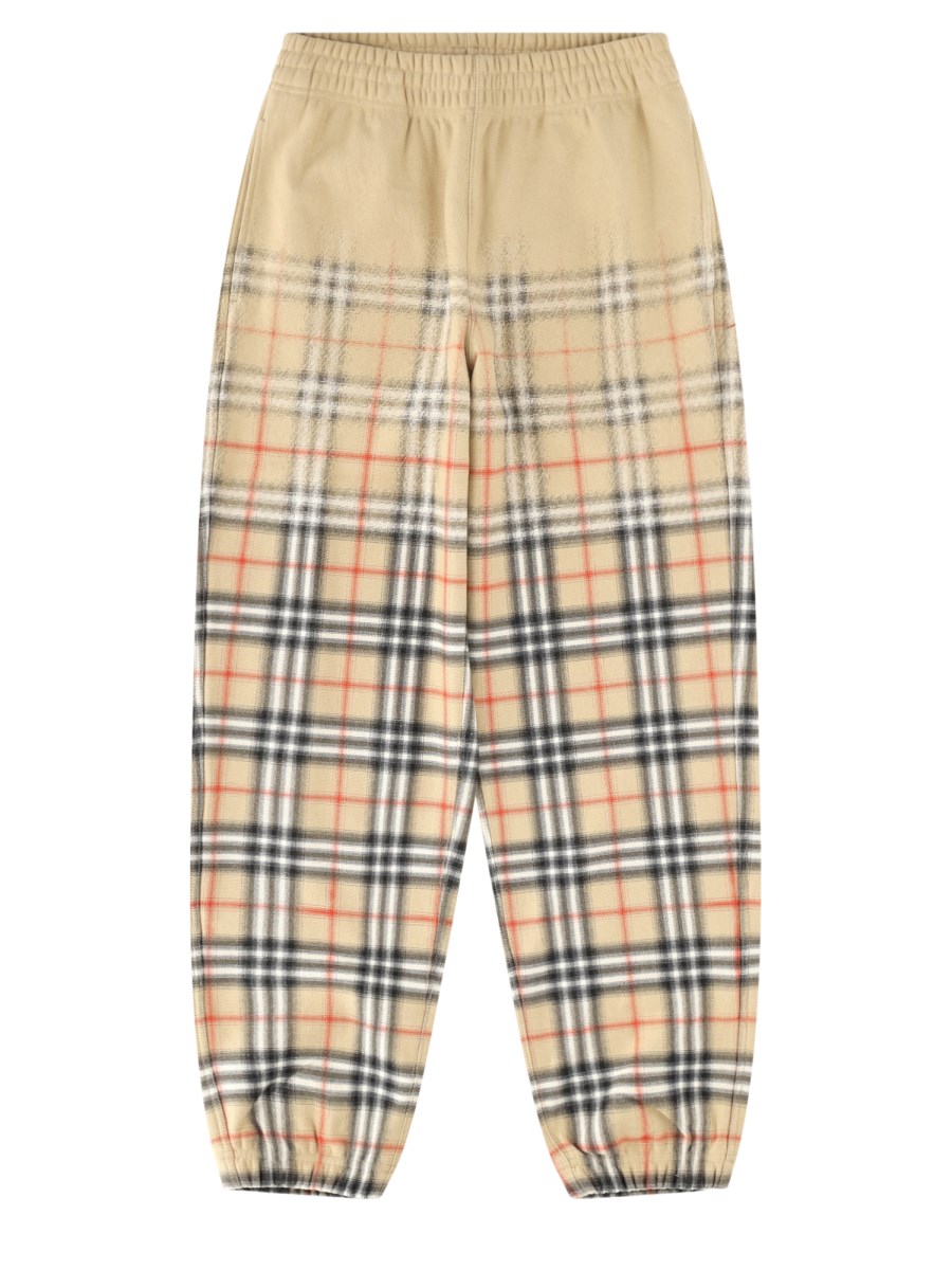 pantalone track con stampa check