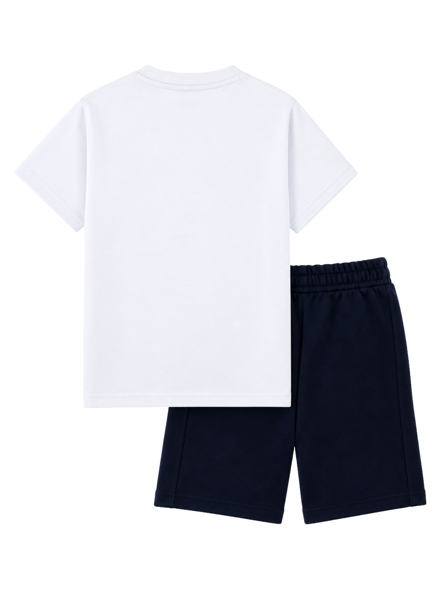 Set t-shirt con logo in rilievo e shorts 