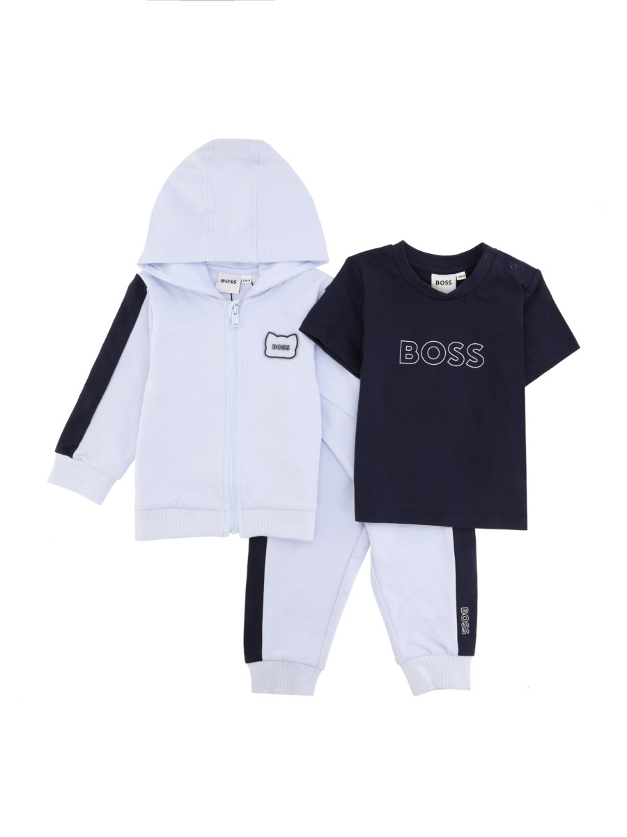 Set tuta intera in misto cotone garzato e t-shirt