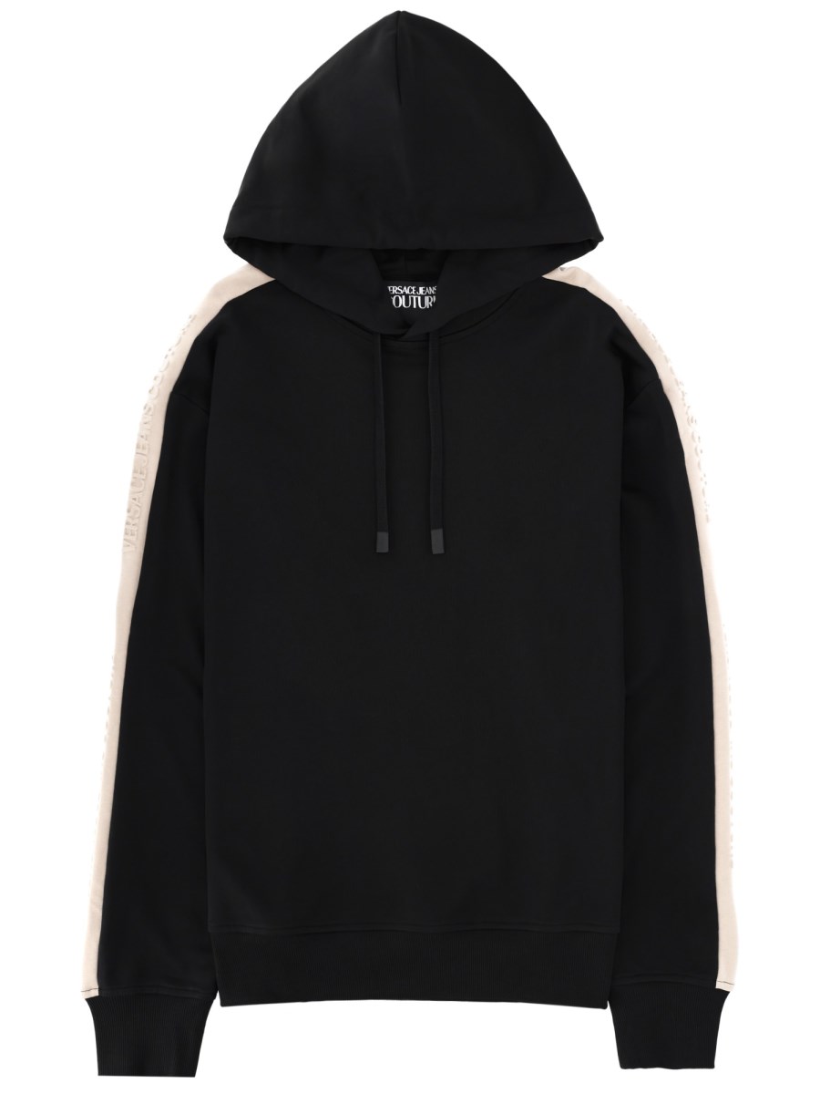 FELPA CON LOGO E CAPPUCCIO