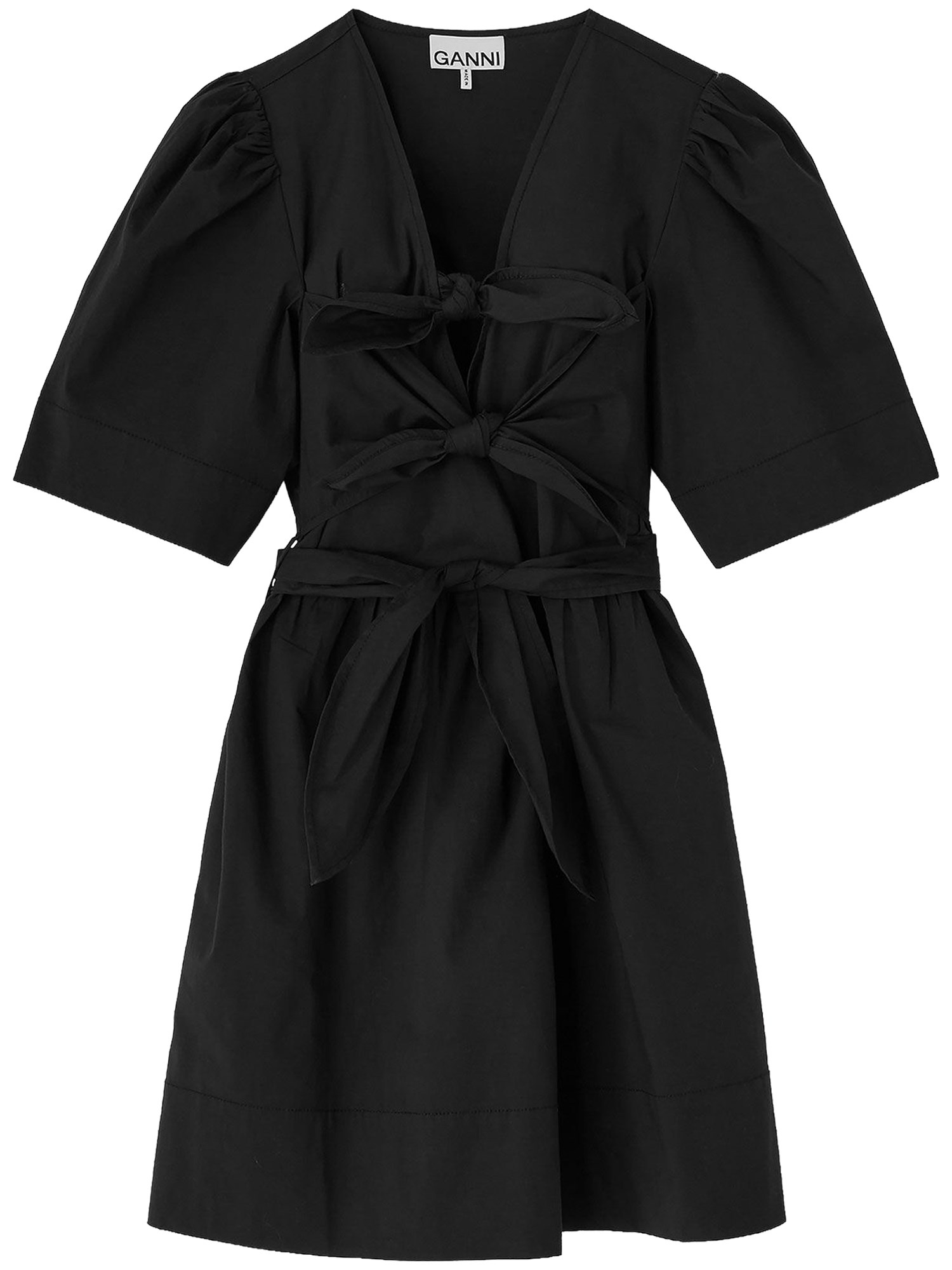 ganni mini dress with bows