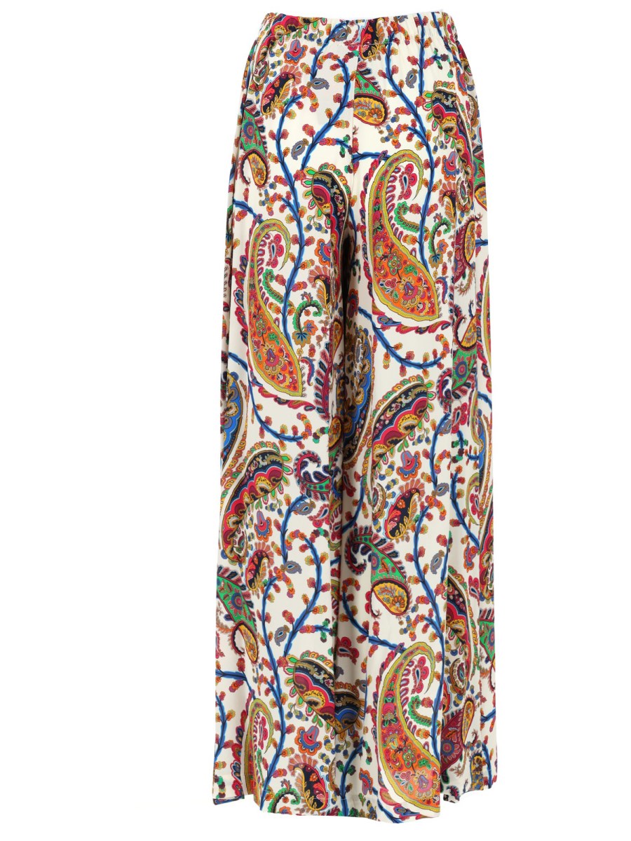 PANTALONE PALAZZO CON CINTURA E MOTIVO PAISLEY