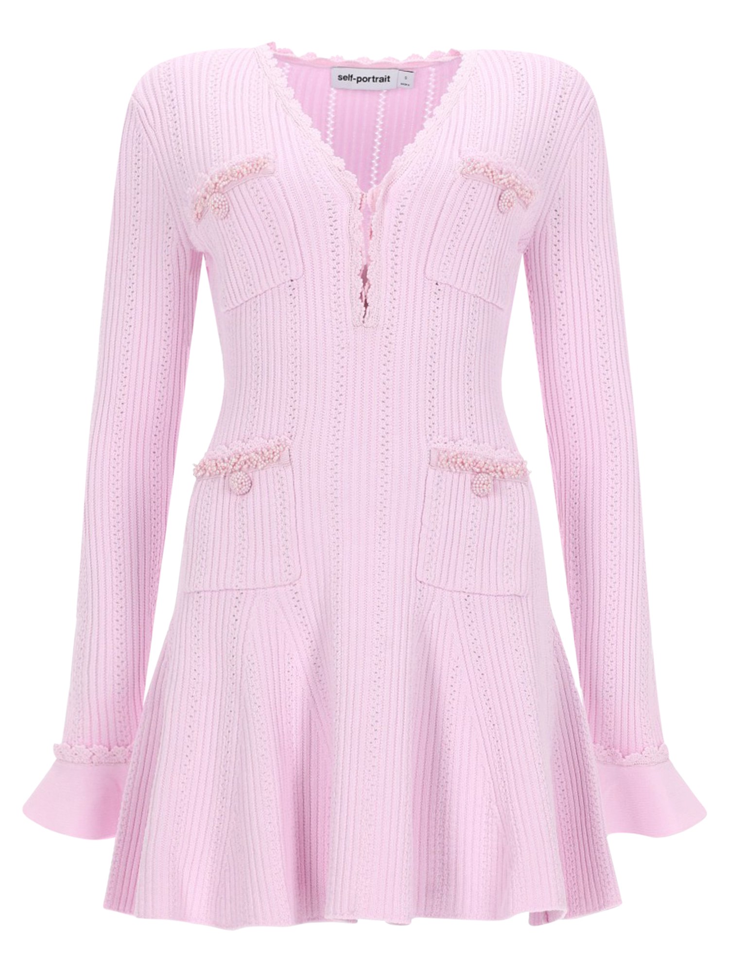 self-portrait mini dress with beads