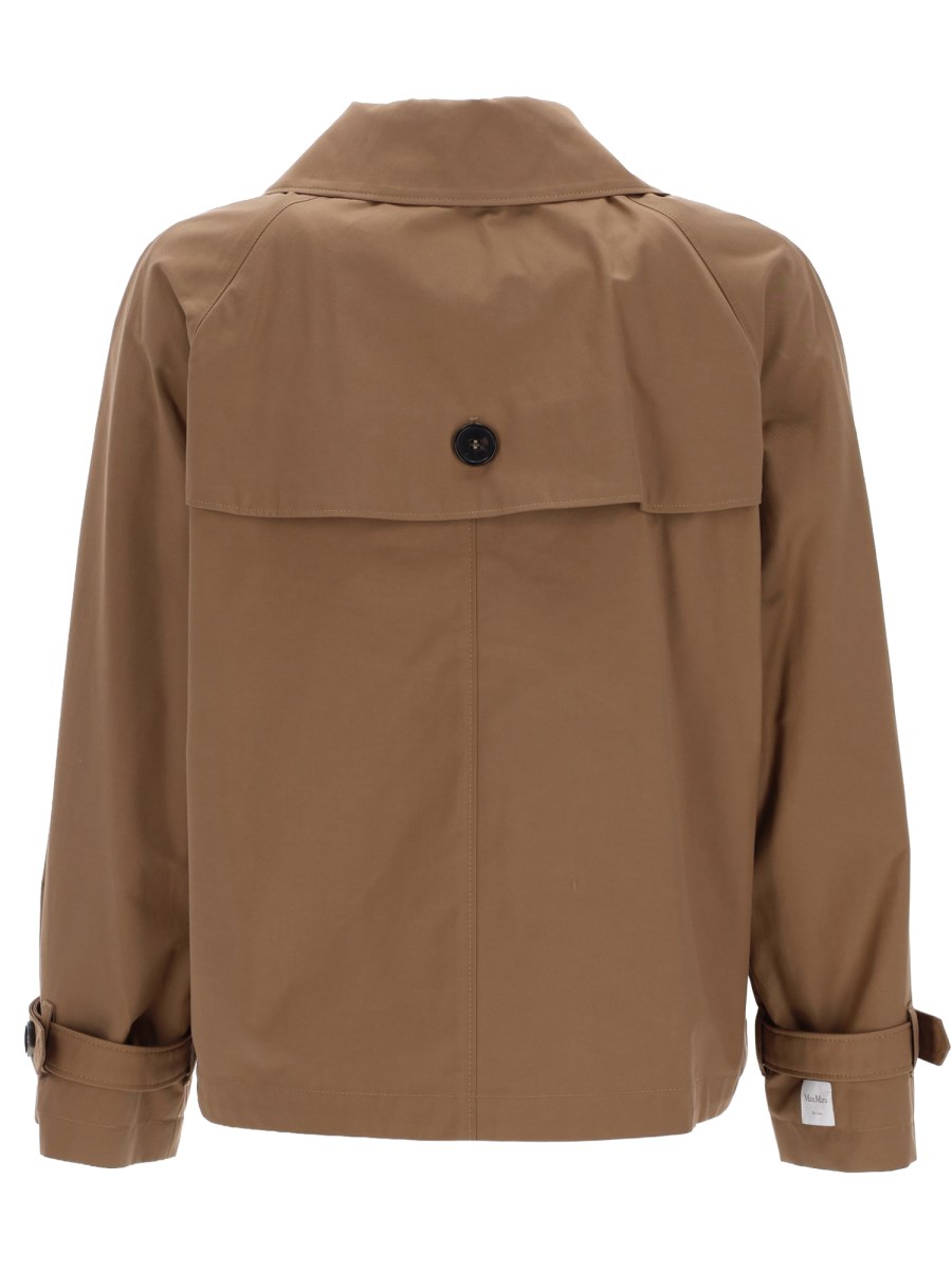TRENCH CORTO IN TWILL ANTIGOCCIA 