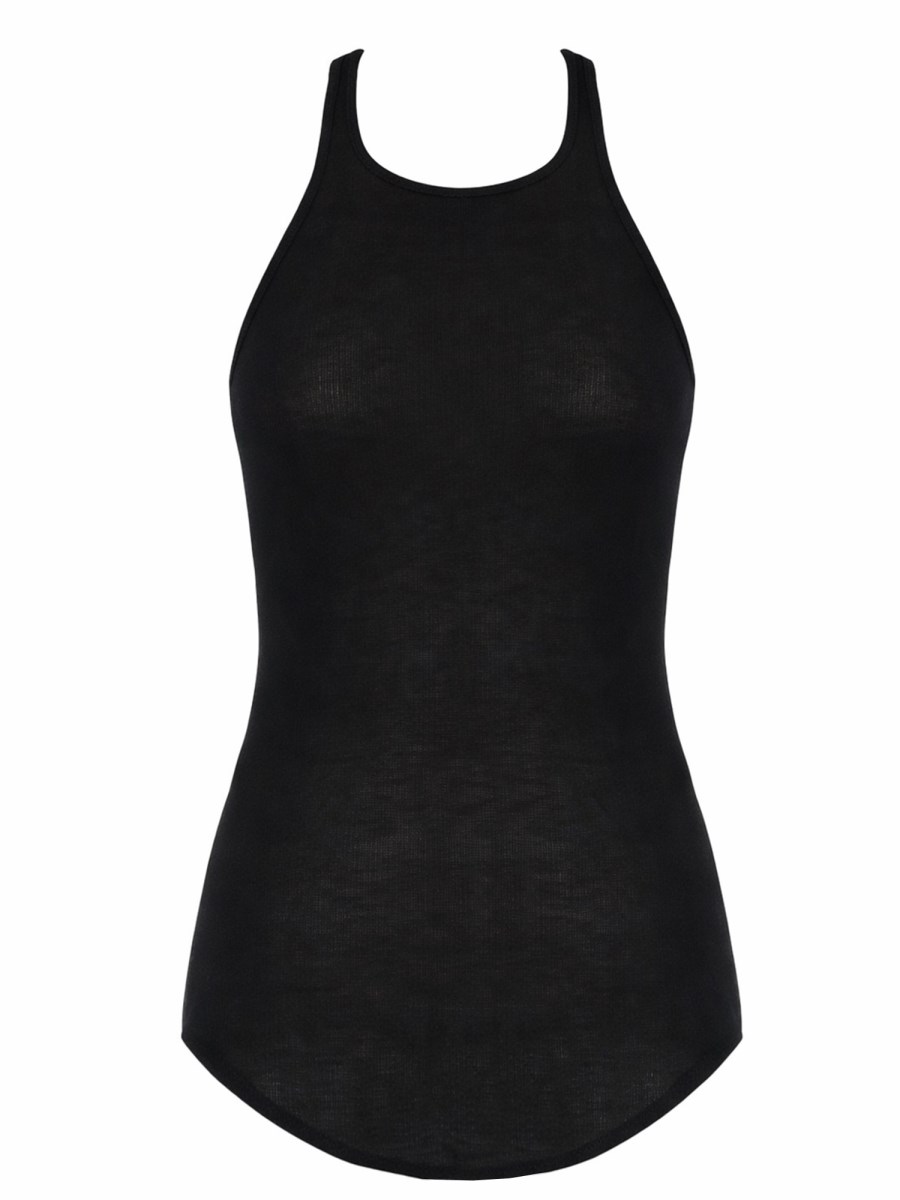 TOP SMANICATO IN COTONE