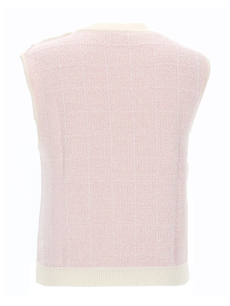 TOP SMANICATO CON BOTTONI GIOIELLO