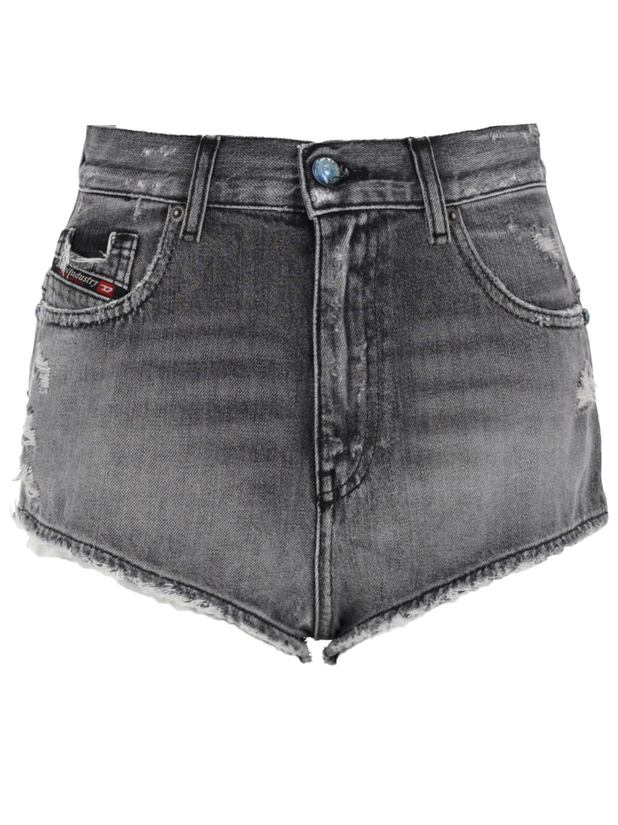 SHORTS IN DENIM CON ORLI SFRANGIATI