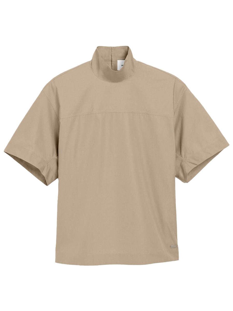 TOP IN COTONE CON COLLO RIALZATO