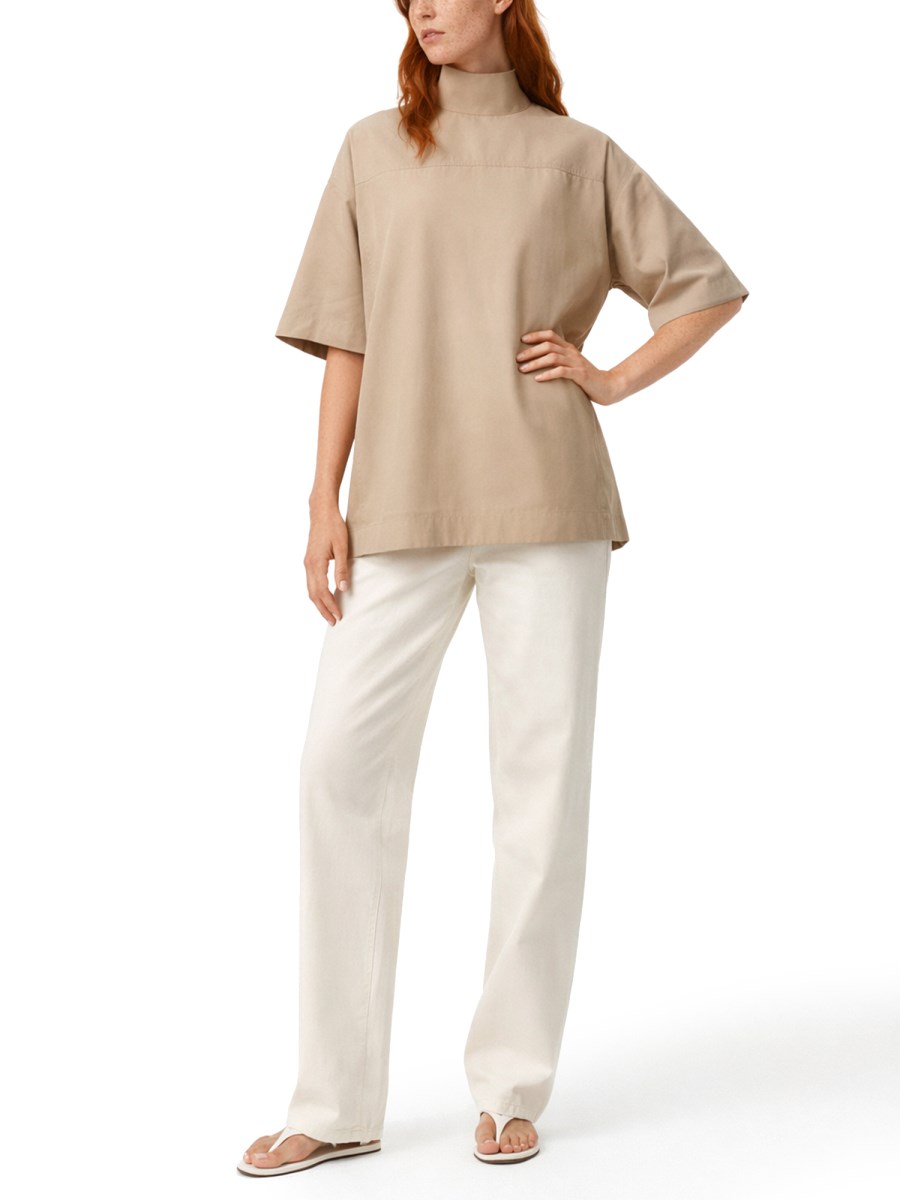 TOP IN COTONE CON COLLO RIALZATO