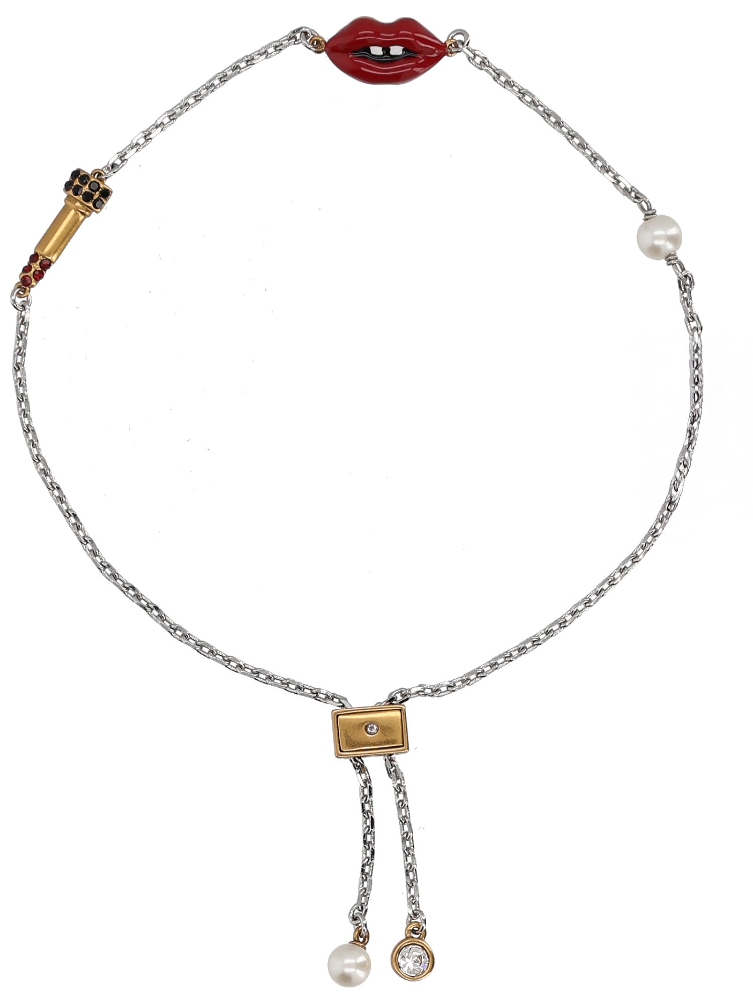 Marc Jacobs "lips Slider" Bracelet In Metallic